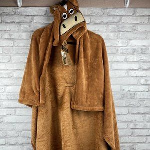 Lazy One Brown Horse Blanket Hoodie Kids Wearable